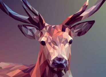 deer, polygons, art